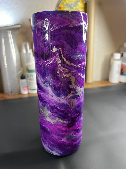 Chameleon Base with Purple Alcohol Ink Swirl #0019