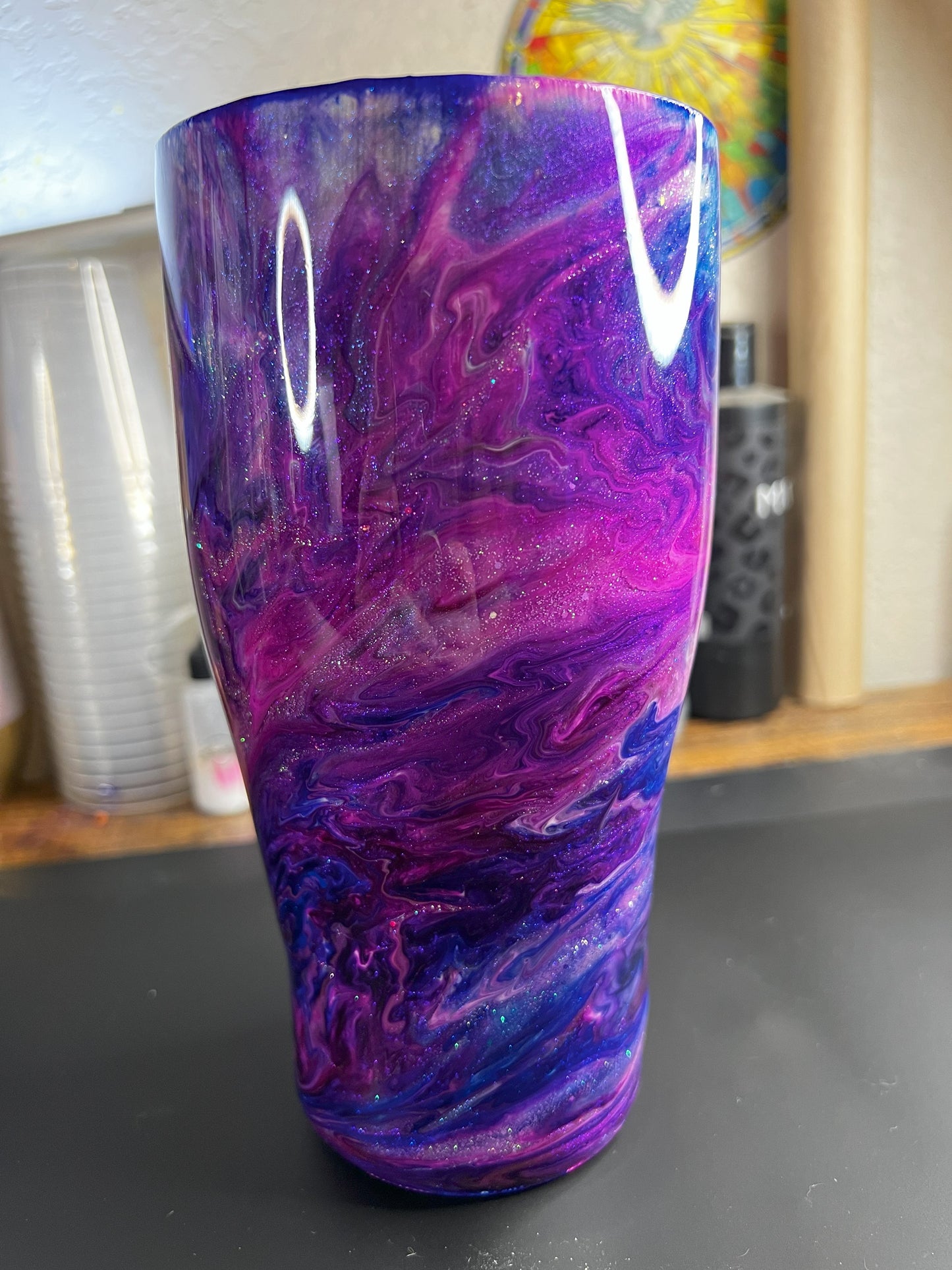 Chameleon Base with Blue and Pink Swirl #0021